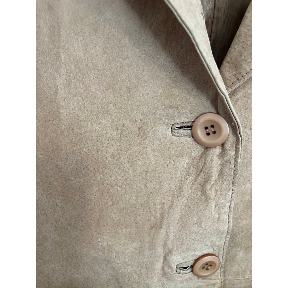 Outbound Collection Tan Suede Leather Belted Jacket - Picture 3 of 8